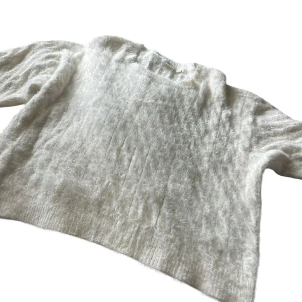 Cyrus Cream Fuzzy Crewneck Sweater